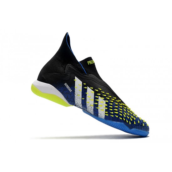 Adidas Predator Freak IC Yellow Black Blue High Soccer Cleats