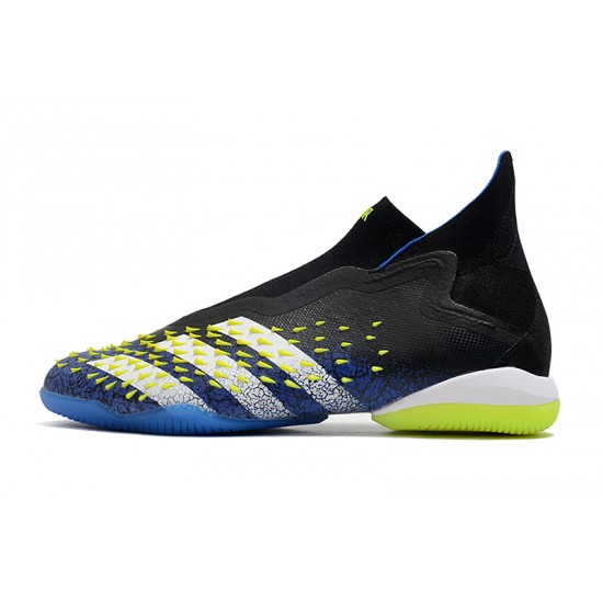 Adidas Predator Freak IC Yellow Black Blue High Soccer Cleats