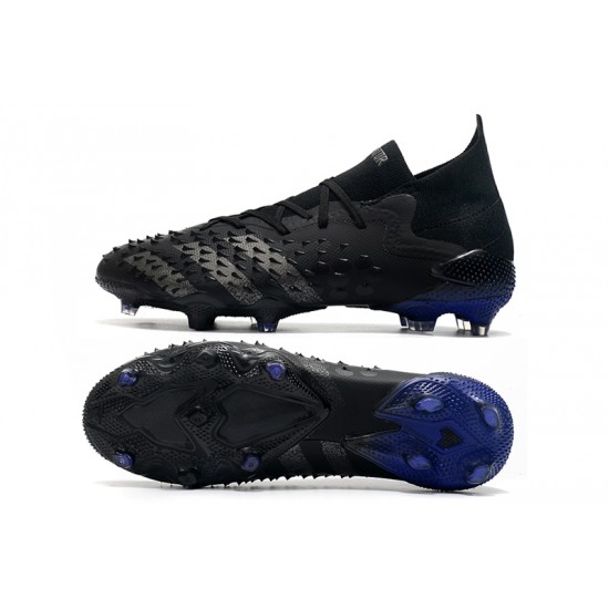 Adidas Predator Freak.1 FG All Black Silver Low Soccer Cleats