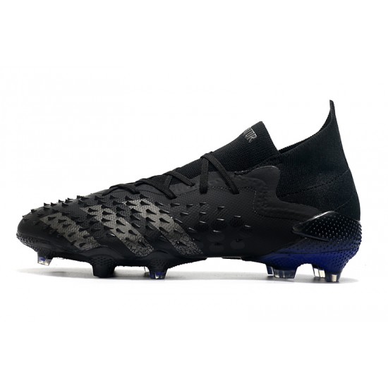 Adidas Predator Freak.1 FG All Black Silver Low Soccer Cleats