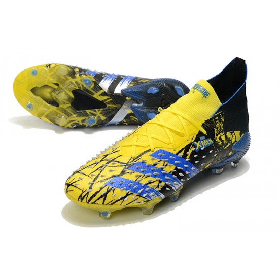 Adidas Predator Freak.1 FG Black Yellow Blue Low Soccer Cleats