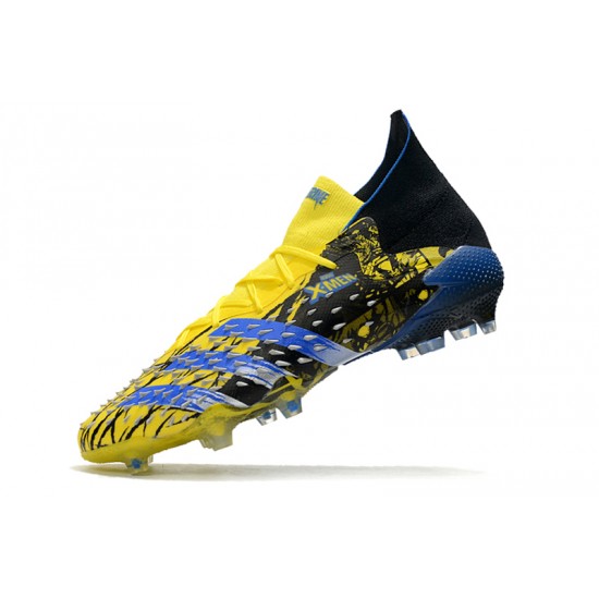 Adidas Predator Freak.1 FG Black Yellow Blue Low Soccer Cleats