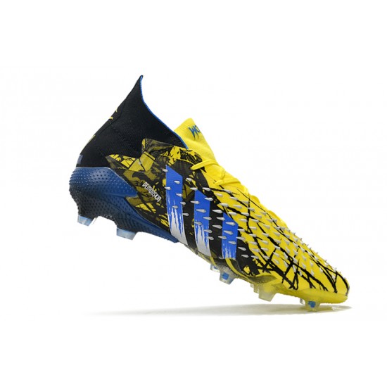 Adidas Predator Freak.1 FG Black Yellow Blue Low Soccer Cleats