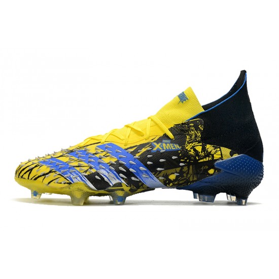 Adidas Predator Freak.1 FG Black Yellow Blue Low Soccer Cleats