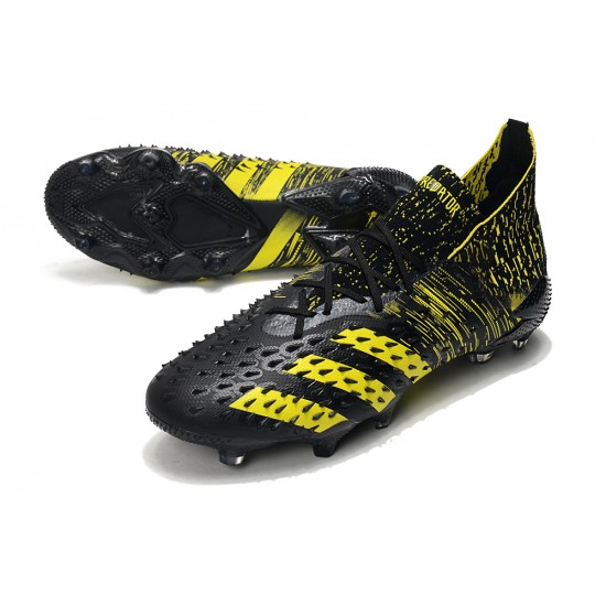 Adidas Predator Freak.1 FG Black Yellow Low Soccer Cleats