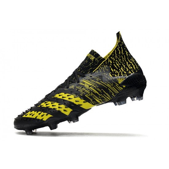 Adidas Predator Freak.1 FG Black Yellow Low Soccer Cleats