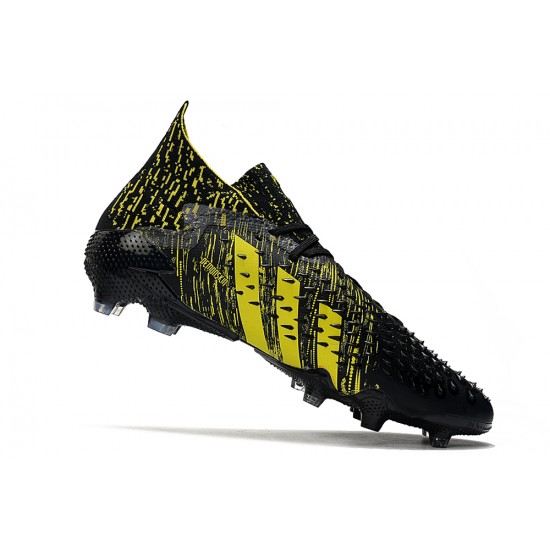 Adidas Predator Freak.1 FG Black Yellow Low Soccer Cleats