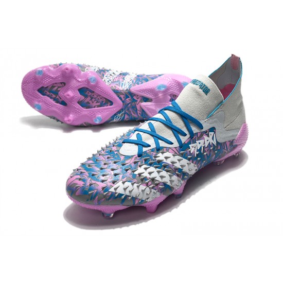 Adidas Predator Freak.1 FG Purple Silver Blue Low Soccer Cleats