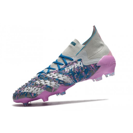 Adidas Predator Freak.1 FG Purple Silver Blue Low Soccer Cleats