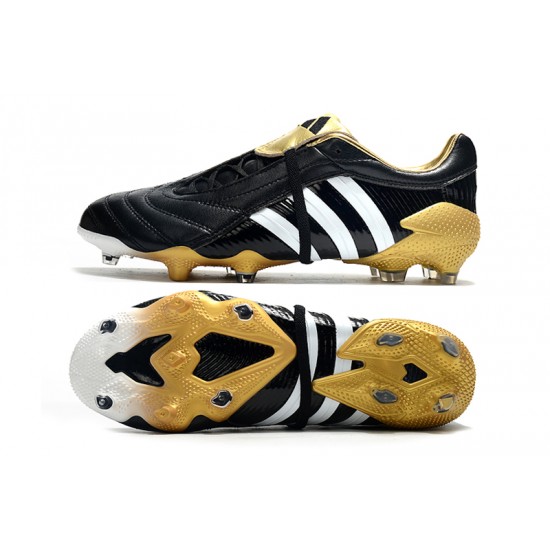 Adidas Predator Pulse Low FG UCL Black Yellow White Soccer Cleats