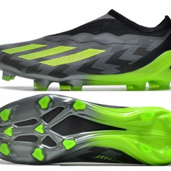 Adidas X Crazyfast.1 Laceless FG Low Soccer Cleats Black Green For Men 