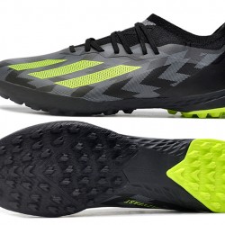 Adidas X Crazyfast.1 Laceless TF Low Soccer Cleats Black Green For Men 