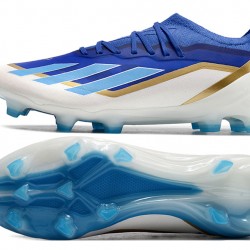 Adidas X Crazyfast.1 Messi FG Boost Soccer Cleats White Blue Deep Blue For Men And Women 
