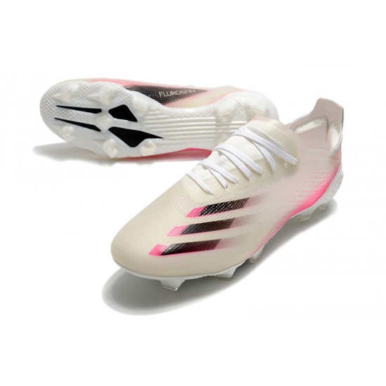 Adidas X Ghosted 1 FG Pink Beige White Soccer Cleats