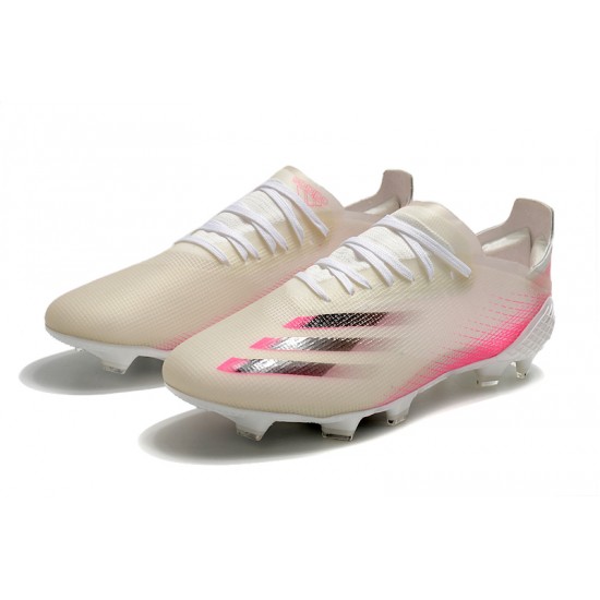 Adidas X Ghosted 1 FG Pink Beige White Soccer Cleats