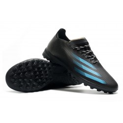 Adidas X Ghosted 1 TF Black Blue Soccer Cleats