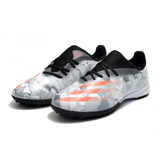 Adidas X Ghosted 3 TF White Black Orange Soccer Cleats