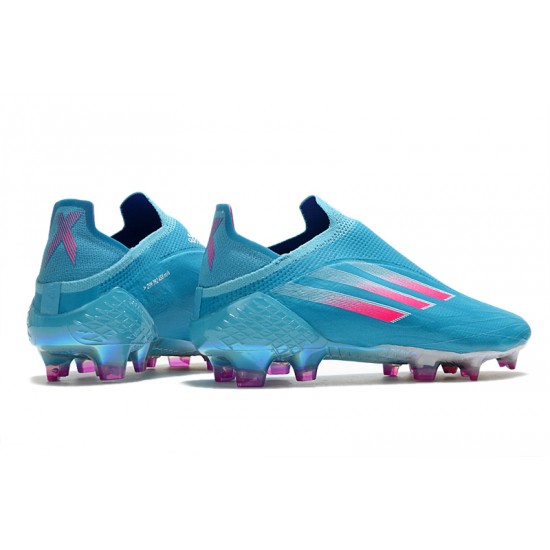 Adidas X Speedflow FG Low-top Blue Pink Sliver Men Soccer Cleats