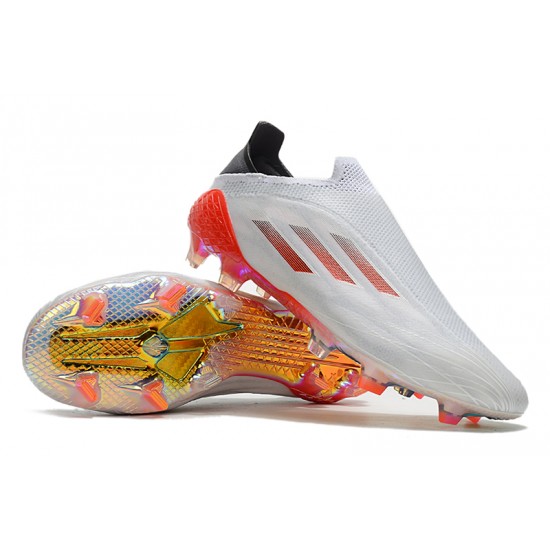 Adidas X Speedflow FG Low-top White Gold Red Men Soccer Cleats