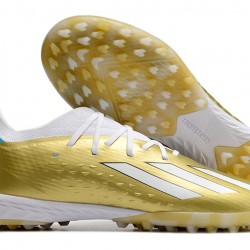 Adidas X Speedportal .1 TF Low-top White Gold Black Men Soccer Cleats