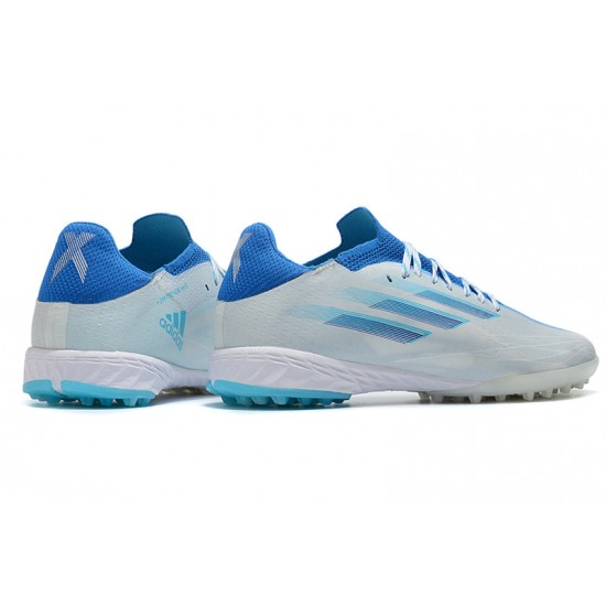 Adidas X Speedportal .1 TF Low-top White Turqoise Blue Soccer Cleats