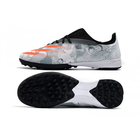 Adidas X Ghosted 3 TF White Black Orange Soccer Cleats