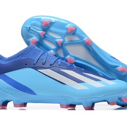 Adidas x23 crazyfast 1 FG Blue LightBlue White Pink For Men Low-top Soccer Cleats 