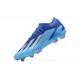 Adidas x23 crazyfast 1 FG Blue LightBlue White Pink For Men Low-top Soccer Cleats