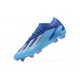 Adidas x23 crazyfast 1 FG Blue LightBlue White Pink For Men Low-top Soccer Cleats 