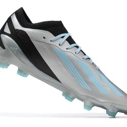 Adidas x23 crazyfast 1 FG Silver Black Blue For Men Low-top Soccer Cleats 