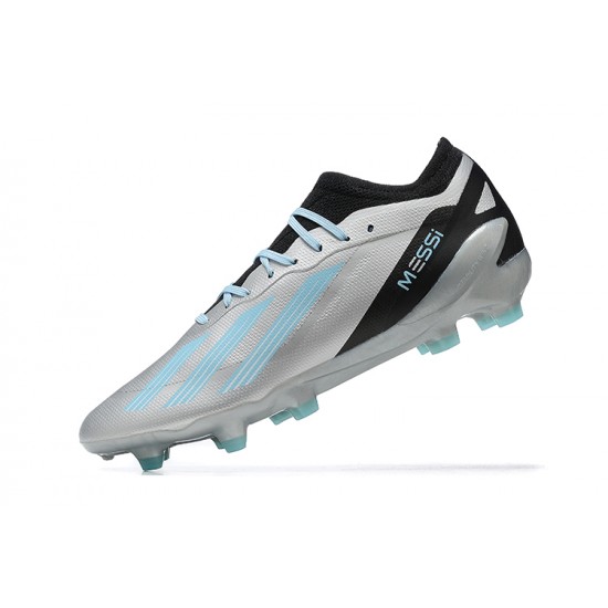 Adidas x23 crazyfast 1 FG Silver Black Blue For Men Low-top Soccer Cleats 