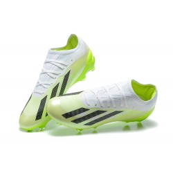 Adidas x23 crazyfast 1 FG White Green Black For Men Low-top Soccer Cleats 