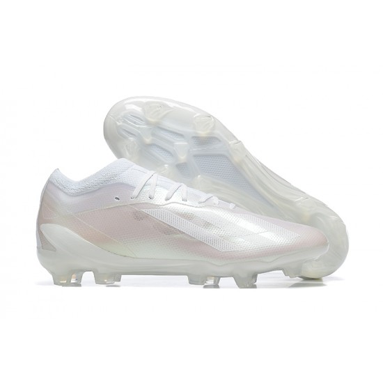 Adidas x23 crazyfast 1 FG White Pink For Men Low-top Soccer Cleats