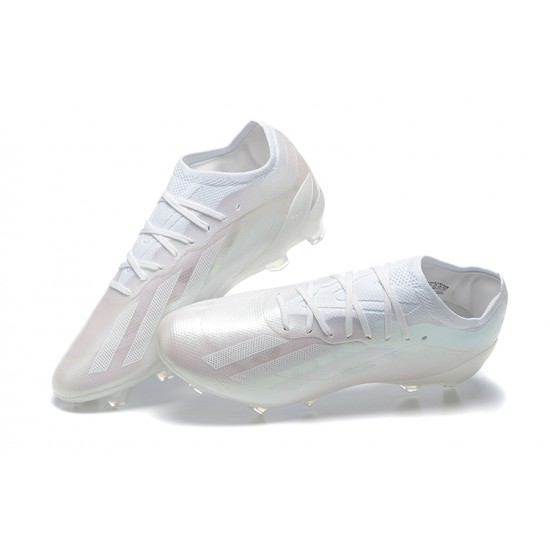 Adidas x23 crazyfast 1 FG White Pink For Men Low-top Soccer Cleats