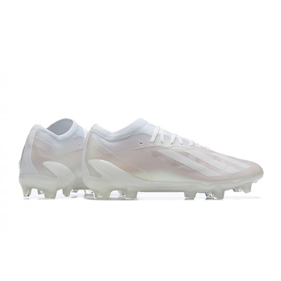 Adidas x23 crazyfast 1 FG White Pink For Men Low-top Soccer Cleats