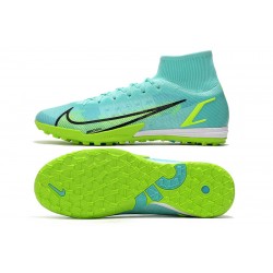 Discount Nike Mercurial Superfly 9 Elite TF 39 45 Light Blue High Yellow Soccer Cleats