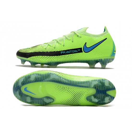 Discount Nike Phantom GT Elite FG 39 45 Black Green Low Soccer Cleats