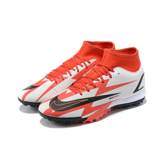 Newest Nike Superfly 8 Academy TF 39 45 Red White Black High Soccer Cleats