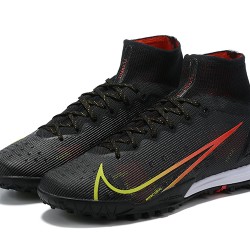 Newest Nike Superfly 8 Elite TF 39 45 Black Red High Soccer Cleats