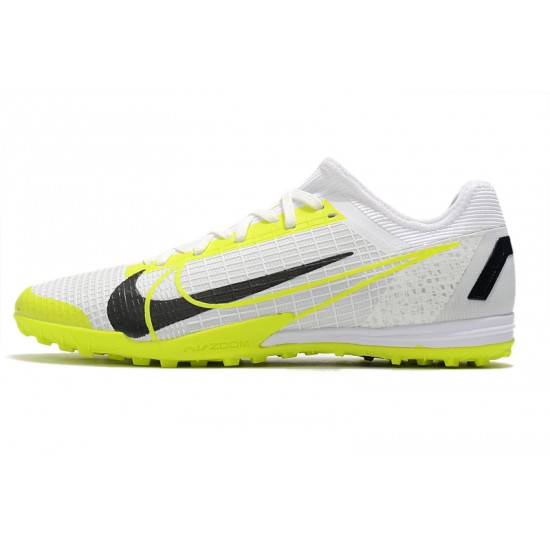 Hot Nike Zoom Vapor 14 Pro TF 39 45 White Black Yellow Soccer Cleats