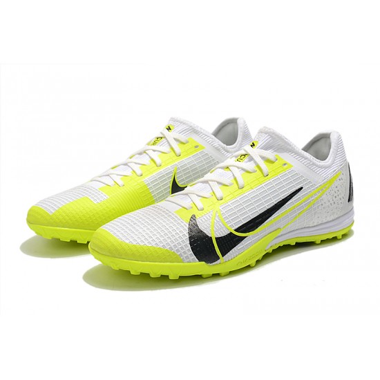 Hot Nike Zoom Vapor 14 Pro TF 39 45 White Black Yellow Soccer Cleats