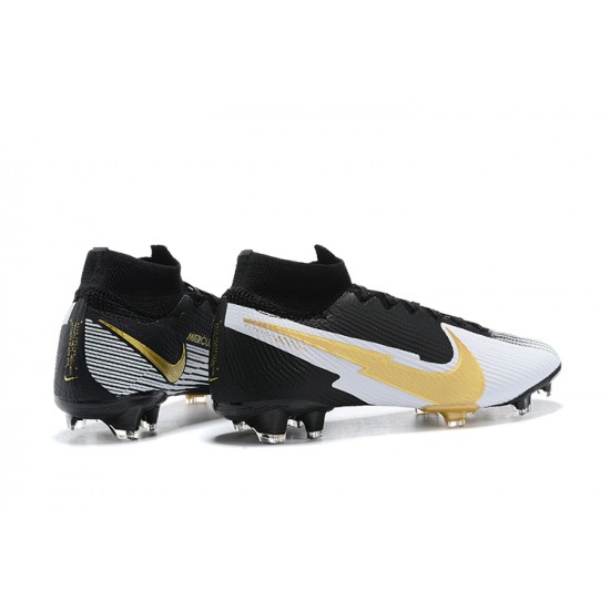 Nike Mercurial Superfly 7 Elite FG Black Gold Silver Soccer Cleats