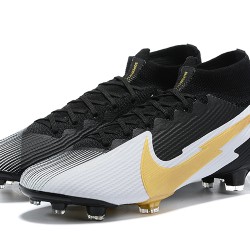 Nike Mercurial Superfly 7 Elite FG Black Gold Silver Soccer Cleats