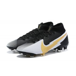 Nike Mercurial Superfly 7 Elite FG Black Gold Silver Soccer Cleats