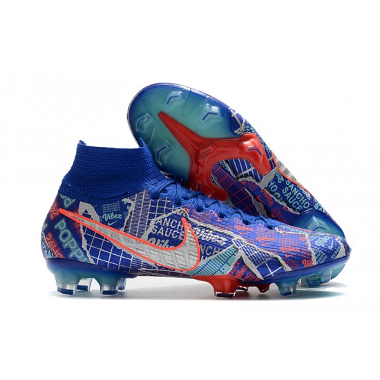 Nike Mercurial Superfly 7 Elite FG Blue Silver Soccer Cleats