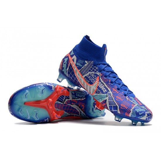 Nike Mercurial Superfly 7 Elite FG Blue Silver Soccer Cleats