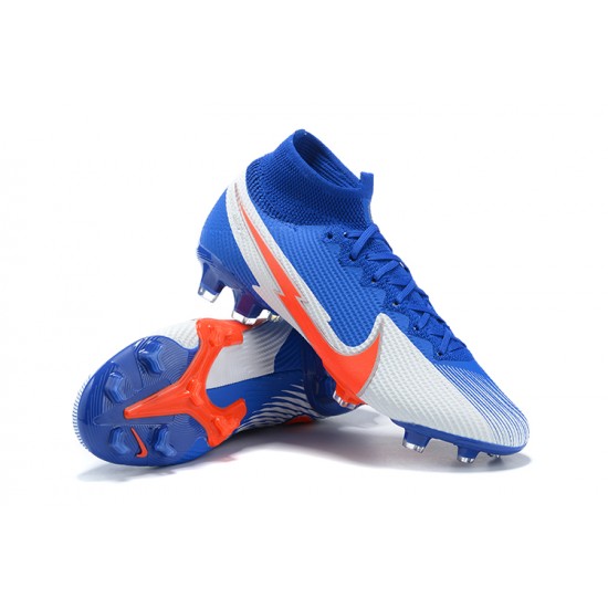 Where To Get Nike Mercurial Superfly 7 Elite FG Deep Blue Orange Silver Soccer Cleats Online
