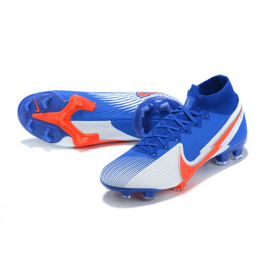 Nike Mercurial Superfly 7 Elite FG Deep Blue Orange Silver Soccer Cleats
