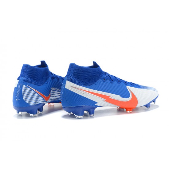 Nike Mercurial Superfly 7 Elite FG Deep Blue Orange Silver Soccer Cleats