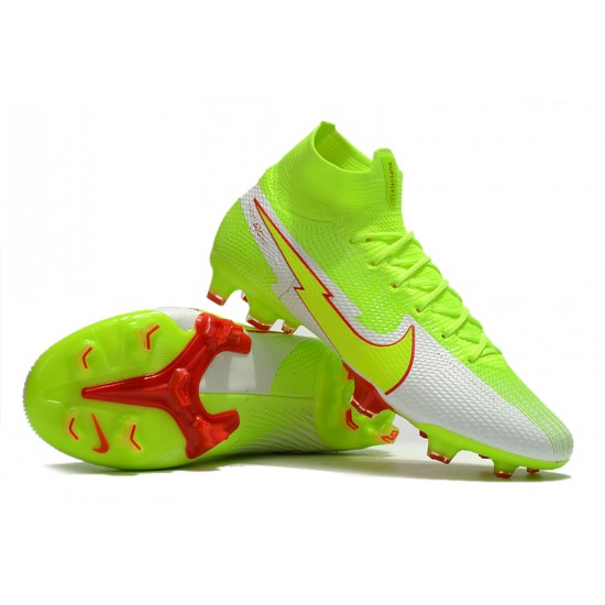 Nike Mercurial Superfly 7 Elite FG High Mens Green Red Grey Soccer Cleats